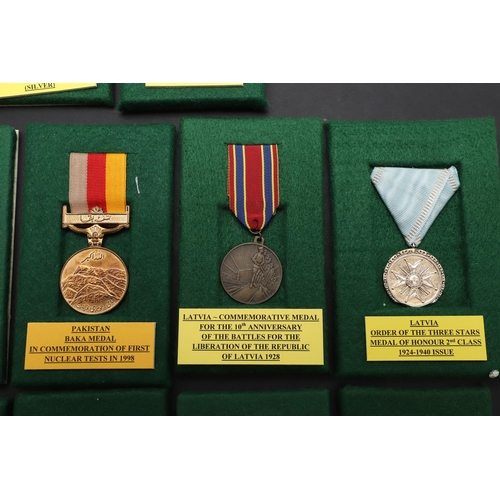 1194 - WORLD MEDALS, VARIOUS COUNTRIES INCLUDING LATVIA. World Medals from Afghanistan, Africa Service Meda... 