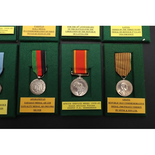 1194 - WORLD MEDALS, VARIOUS COUNTRIES INCLUDING LATVIA. World Medals from Afghanistan, Africa Service Meda... 