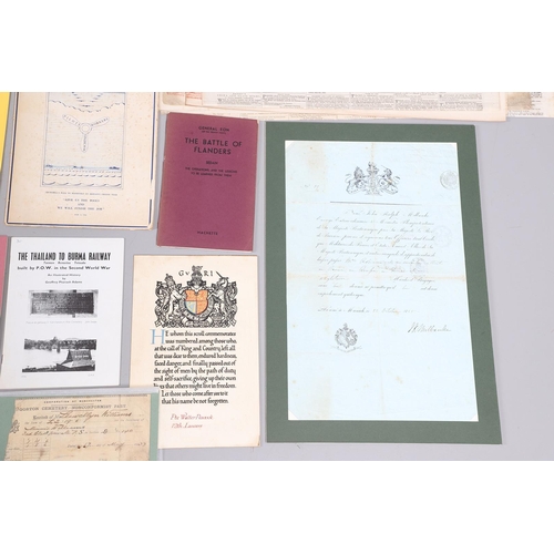 1202 - A COLLECTION OF MILITARY DOCUMENTS, NEWSPAPERS AND OTHER ITEMS. A collection of documents, newspaper... 