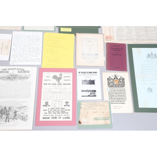 1202 - A COLLECTION OF MILITARY DOCUMENTS, NEWSPAPERS AND OTHER ITEMS. A collection of documents, newspaper... 