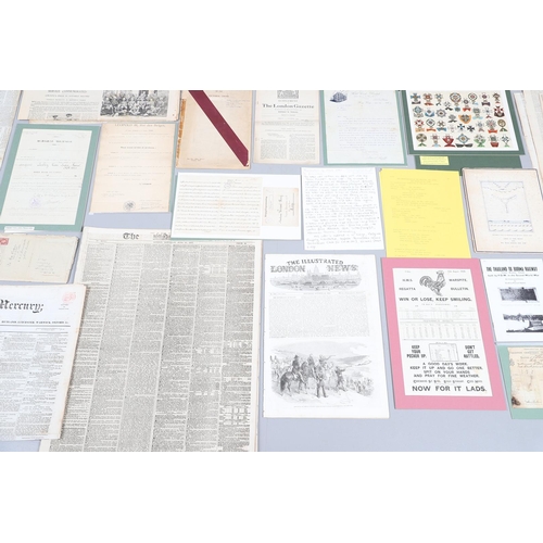 1202 - A COLLECTION OF MILITARY DOCUMENTS, NEWSPAPERS AND OTHER ITEMS. A collection of documents, newspaper... 