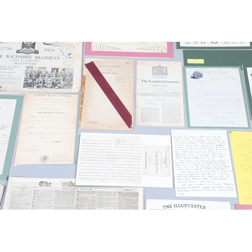 1202 - A COLLECTION OF MILITARY DOCUMENTS, NEWSPAPERS AND OTHER ITEMS. A collection of documents, newspaper... 