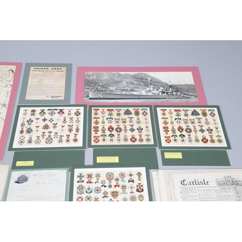 1202 - A COLLECTION OF MILITARY DOCUMENTS, NEWSPAPERS AND OTHER ITEMS. A collection of documents, newspaper... 