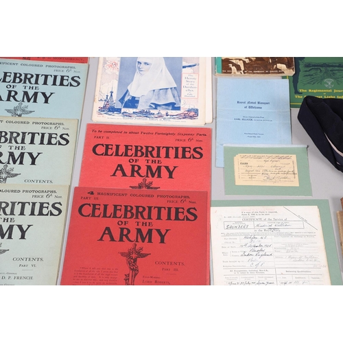 1204 - A COLLECTION OF MILITARY EPHEMERA TO INCLUDE LORD ROBERTS' SIGNATURE. A collection of items includin... 