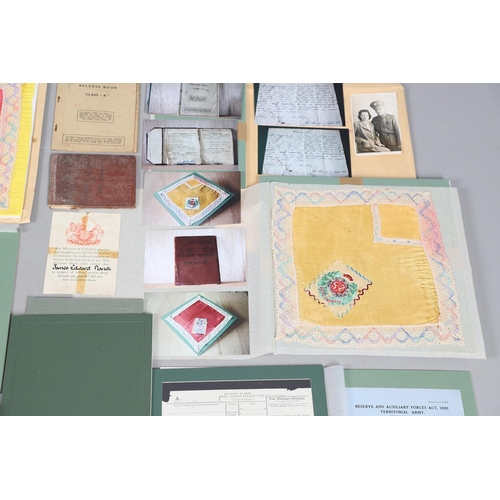 1205 - A COLLECTION OF MEDAL AWARD CERTIFICATES AND OTHER MILITARY DOCUMENTS. A memorial scroll for 207508 ... 