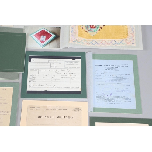 1205 - A COLLECTION OF MEDAL AWARD CERTIFICATES AND OTHER MILITARY DOCUMENTS. A memorial scroll for 207508 ... 