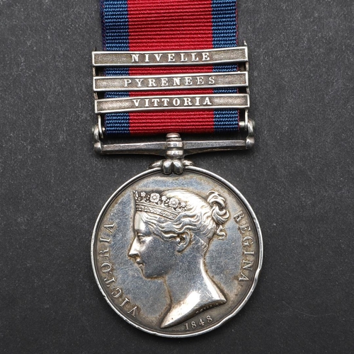 1207 - A PROBLEMATIC MILITARY GENERAL SERVICE MEDAL WITH THREE SPURIOUS CLASPS. A Military General Service ... 