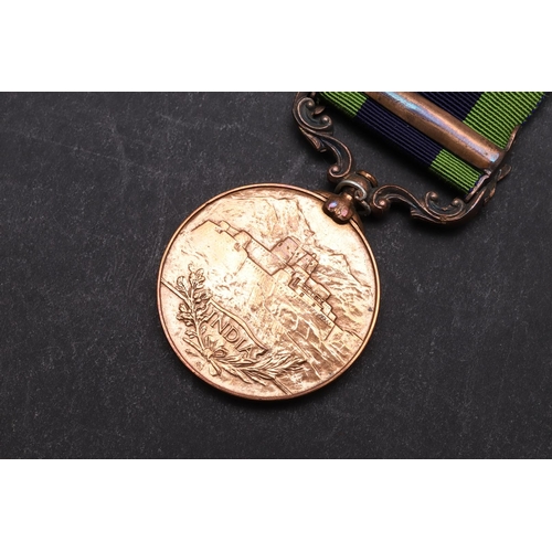 1211 - AN EDWARD VII INDIA GENERAL SERVICE MEDAL IN BRONZE WITH NORTH WEST FRONTIER 1908 CLASP. An Indian G... 