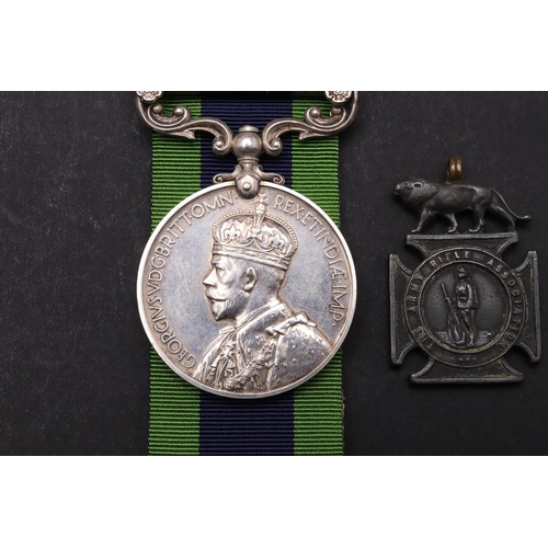 1217 - A GEORGE V INDIA GENERAL SERVICE MEDAL WITH BURMA 1930-32 CLASP TO THE OXFORD AND BUCKS LIGHT INFANT... 