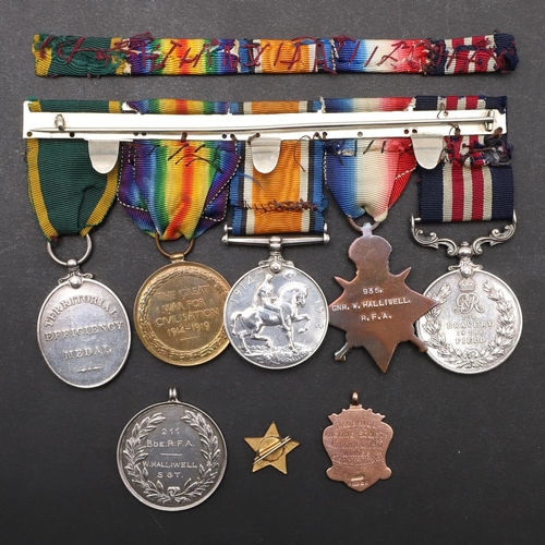 1226 - A FIRST WORLD WAR MILITARY MEDAL GROUP OF FIVE TO THE ROYAL FIELD ARTILLERY. A Group of five Great W... 