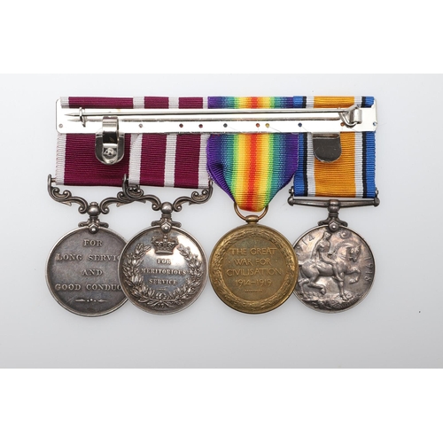 1228 - A FIRST WORLD WAR MERITORIOUS SERVICE GROUP OF FOUR TO THE ROYAL BERKSHIRE REGIMENT. A Great War gro... 