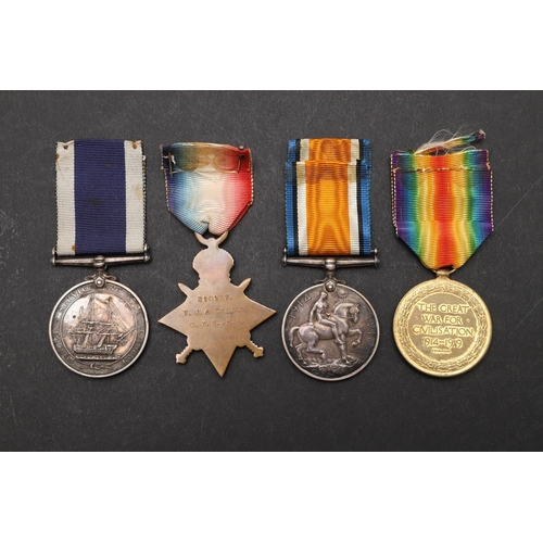 1233 - A FIRST WORLD WAR GROUP OF FOUR TO THE ROYAL NAVY. A group of four comprising 1914-15 Star named to ... 