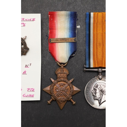 1236 - A FIRST WORLD WAR TRIO TO THE ARMY SERVICE CORPS WITH OLD CONTEMPTIBLES BADGE. A Great War Trio comp... 