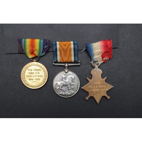 1240 - A FIRST WORLD WAR TRIO TO THE ARMY CYCLIST CORPS. A Great War trio comprising 1914-15 Star named to ... 