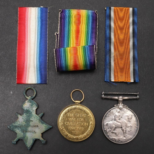 1241 - A FIRST WORLD WAR TRIO TO A CASUALTY WITH THE 5TH BATTALION OF THE DORSET REGIMENT. A Great War Trio... 