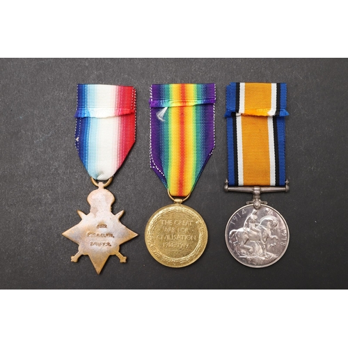 1242 - A FIRST WORLD WAR TRIO TO THE SUFFOLK REGIMENT. A Great War Trio comprising 1914 Star with clasp nam... 