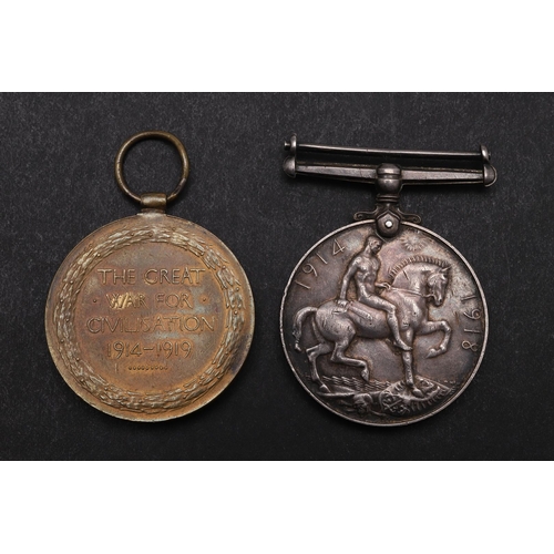 1260 - A FIRST WORLD WAR PAIR TO THE MERCHANT NAVY. A Great War Pair comprising War Medal and Victory Medal... 