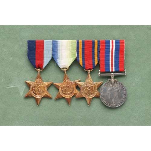 1299 - FOUR BARS OF SECOND WORLD WAR MEDALS. Second World War medals: a group of four comprising 1939-45, A... 