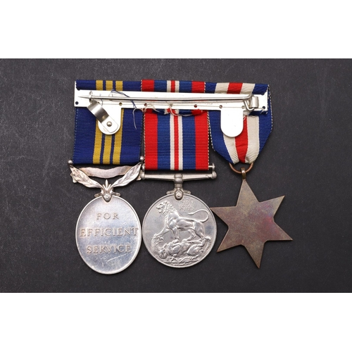 1300 - A SECOND WORLD WAR AND LATER GROUP OF THREE WITH ARMY EMERGENCY RESERVE EFFICIENCY MEDAL TO THE ROYA... 