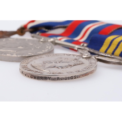 1300 - A SECOND WORLD WAR AND LATER GROUP OF THREE WITH ARMY EMERGENCY RESERVE EFFICIENCY MEDAL TO THE ROYA... 