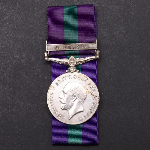 1306 - A GEORGE V GENERAL SERVICE MEDAL 1918 - 1962 WITH S. PERSIA CLASP TO THE BURMA MOUNTED RIFLES. A Gen... 