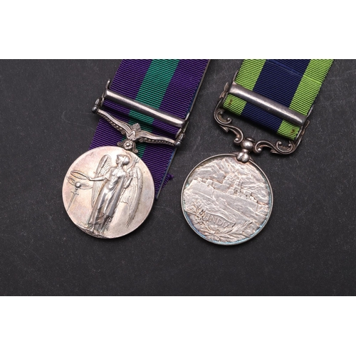 1308 - A GEORGE V GENERAL SERVICE MEDAL 1918 - 1962 AND INDIA GENERAL SERVICE MEDAL PAIR TO THE R.A.F. A Ge... 