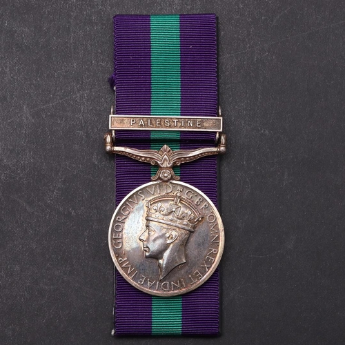 1313 - A GEORGE VI GENERAL SERVICE MEDAL 1918 - 1962 WITH PALESTINE CLASP TO THE BORDER REGIMENT. A General... 