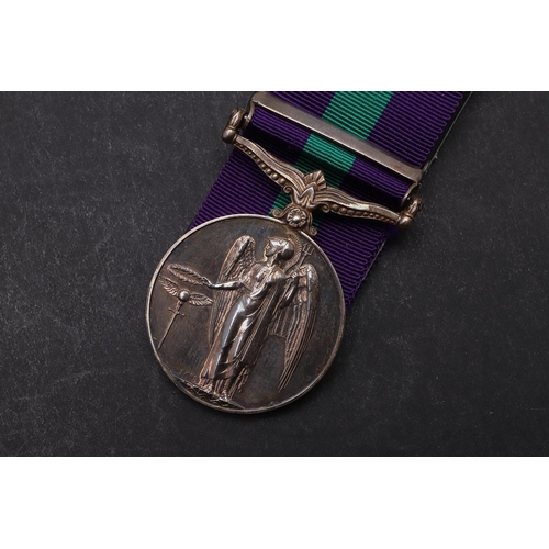 1313 - A GEORGE VI GENERAL SERVICE MEDAL 1918 - 1962 WITH PALESTINE CLASP TO THE BORDER REGIMENT. A General... 