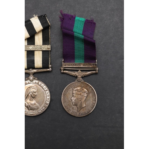 1314 - GEORGE VI GENERAL SERVICE MEDAL WITH PALESTINE CLASP AND ANOTHER. A General Service Medal 1918-1962 ... 