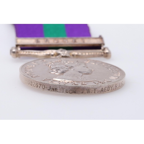 1322 - AN ELIZABETH II GENERAL SERVICE MEDAL 1918 - 1962 WITH BRUNEI CLASP TO THE R.A.F. A General Service ... 