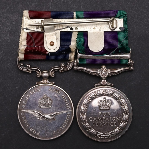 1324 - A PAIR COMPRISING GENERAL SERVICE MEDAL 1962-2007 WITH BORNEO CLASP AND LONG SERVICE AWARD TO THE R.... 