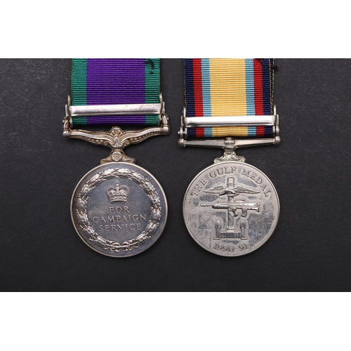 1332 - A GENERAL SERVICE MEDAL AND GULF MEDAL PAIR TO THE ROYAL REGIMENT OF FUSILIERS. A General Service Me... 