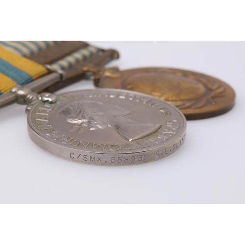 1338 - A KOREAN WAR PAIR TO THE ROYAL NAVY. A pair comprising Korea Medal named to C/SMX 858939 P.L. Cliffo... 