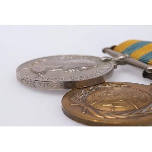 1338 - A KOREAN WAR PAIR TO THE ROYAL NAVY. A pair comprising Korea Medal named to C/SMX 858939 P.L. Cliffo... 