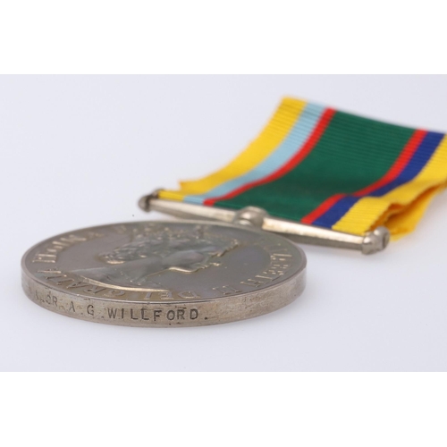 1353 - AN ELIZABETH II CADET FORCES MEDAL. An Elizabeth II Cadet Forces medal named to Major A.G. Willford.... 