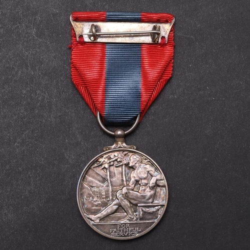 1356 - A GEORGE VI IMPERIAL SERVICE MEDAL. A George VI Imperial Service Medal named to George Shipton, on p... 