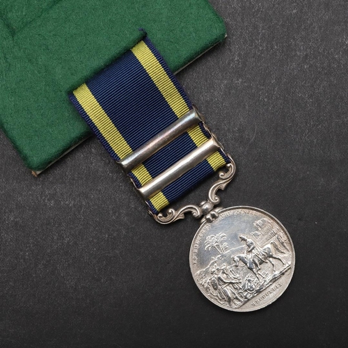 640 - A TWO CLASP PUNJAB CAMPAIGN MEDAL TO THE ARTILLERY. A Punjab Medal 1848-1849 with Goojerat and Moolt... 