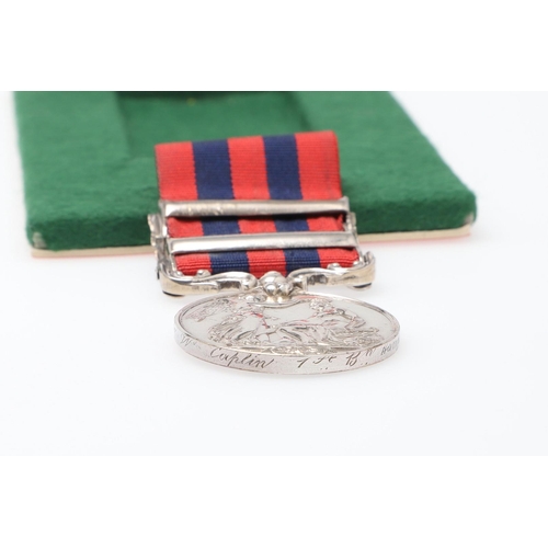 642 - A TWO CLASP INDIAN GENERAL SERVICE MEDAL 1854-1895 TO THE HAMPSHIRE REGIMENT. A Queen Victoria India... 