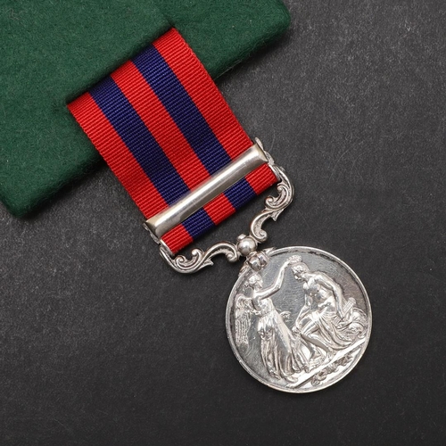 645 - AN INDIA GENERAL SERVICE MEDAL 1854-1895 WITH BHOOTAN CLASP TO THE 55TH REGIMENT. An India General S... 