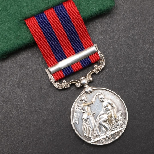 650 - AN INDIA GENERAL SERVICE MEDAL 1854-1895 WITH SIKKIM 1888 CLASP TO THE DERBYSHIRE REGIMENT. An India... 