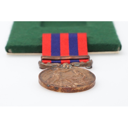 655 - AN INDIA GENERAL SERVICE MEDAL 1854-1895, BRONZE ISSUE, WITH CHIN LUSHAI 1889-90 CLASP TO THE TRANSP... 