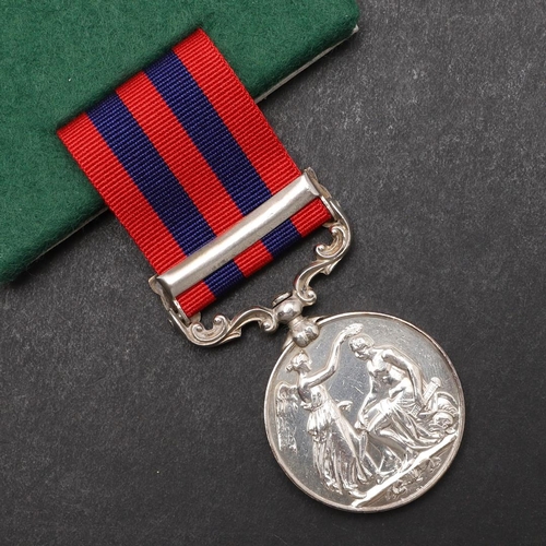 660 - AN INDIAN GENERAL SERVICE MEDAL 1854-1895 WITH WAZIRISTAN 1894-5 CLASP TO THE PUNJAB CAVALRY. A Quee... 