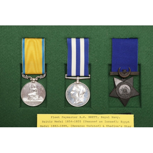 664 - A BALTIC AND EGYPT GROUP OF THREE TO THE ROYAL NAVY. A group of three comprising Baltic Medal 1854-5... 