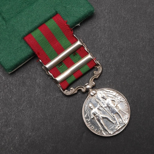 718 - A TWO CLASP INDIAN GENERAL SERVICE MEDAL 1895-1902 TO THE DUKE OF CORNWALL'S LIGHT INFANTRY. A Queen... 