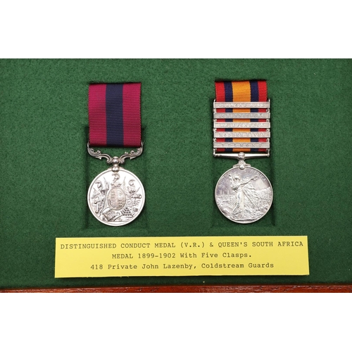 734 - A BOER WAR DISTINGUISHED CONDUCT MEDAL AND QUEEN'S SOUTH AFRICA MEDAL TO A CASUALTY WITH THE COLDSTR... 