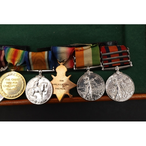 735 - A BOER WAR AND FIRST WORLD WAR MERITORIOUS SERVICE GROUP OF SEVEN TO THE GLOUCESTERSHIRE REGIMENT. A... 