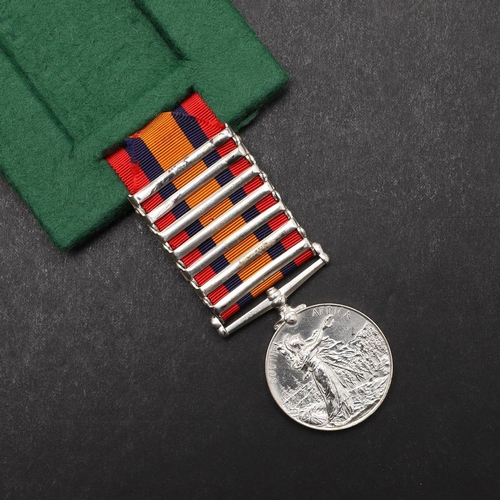 746 - A SEVEN CLASP QUEEN'S SOUTH AFRICA MEDAL TO THE 14TH HUSSARS. A Queen's South Africa Medal with ghos... 