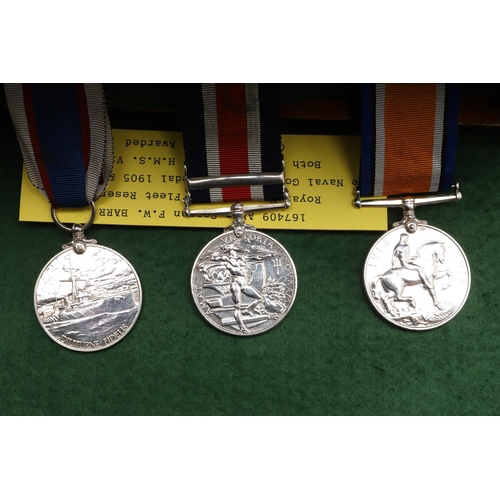 804 - A GROUP OF THREE INCLUDING NAVAL GOOD SHOOTING MEDAL TO ROYAL NAVY AND RESERVE. A group of three com... 