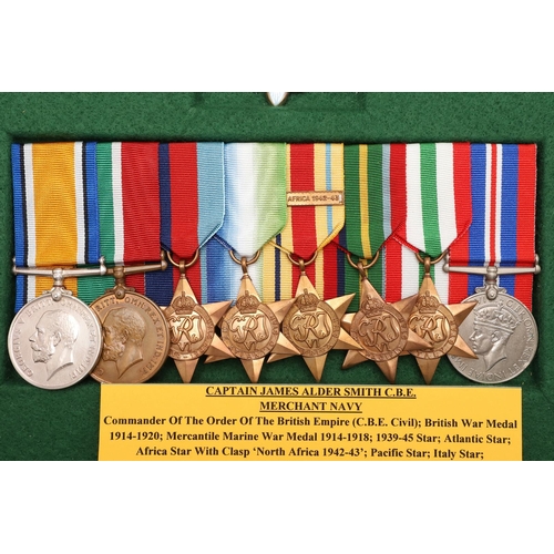 805 - A MERCANTILE MARINE C.B.E. GROUP OF NINE. A group of nine comprising First World War War Medal named... 