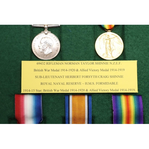 809 - A FIRST WORLD WAR PAIR AND CASUALTY TRIO TO THE SHINNIE FAMILY. A Great War pair comprising War Meda... 